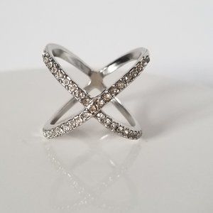 Silver Criss Cross Ring